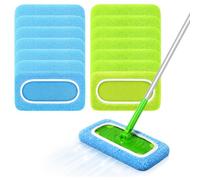 ErShiPing 12 Pz Panni di Ricambio per Swiffer Wet & Dry Mocio | Panni in Microfibra Riutilizzabili e Lavabili per Swiffer Wet & Dry Mocio, confezione iniziale, blu/verde