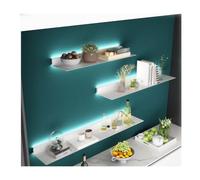 ERSINIAN Mensole galleggianti in Metallo con Luce LED Integrata per Camera da Letto, Soggiorno, Bagno, Ufficio, mensola Decorativa da Parete (Bianco 80x20x6 cm)