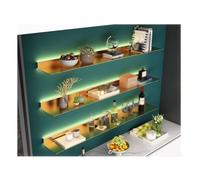 ERSINIAN Mensole galleggianti in Metallo con Luce LED Integrata per Camera da Letto, Soggiorno, Bagno, Ufficio, mensola Decorativa da Parete (Oro 100x20x6 cm)