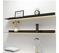 ERSINIAN Mensole sospese Invisibili con luci a LED, 2 mensole sospese in Metallo con Bordo rialzato, mensole da Parete Lunghe per Bagno, espositore Illuminato per Bar/Soggiorno/Cucina, 80 cm