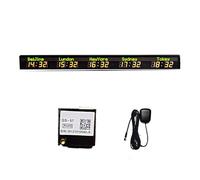 ERSINIAN Orologio Digitale con Fuso orario Mondiale, Display a Parete per 4/5/6 Città, correzione Automatica dell'ora Tramite GPS, Nome della Città modificabile, funzionalità multifuso orario