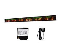 ERSINIAN Orologio Digitale con Fuso orario Mondiale, Display a Parete per 4/5/6 Città, correzione Automatica dell'ora Tramite GPS, Nome della Città modificabile, funzionalità multifuso orario