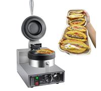 ERSINIAN Piastra per Waffle elettrica Commerciale per Hamburger, pressa Antiaderente per Hamburger di Gelato, Temperatura Regolabile da 1200 W