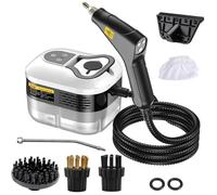 ERSINIAN Pulitore a Vapore ad Alta Pressione Portatile, 2500 W, 4,5 Bar, Macchina Multifunzione con 4 testine e 6 velocità per Uso Domestico, capacità 1,2 Litri.