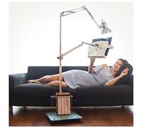 ERSINIAN Supporto da Pavimento per Libri con Ruote e luci, Ideale per Leggere a Letto, con Altezza e angolazione Regolabili, Cestino Porta Libri, Stabile, Supporto da Pavimento per Tablet.