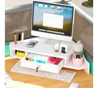 ERSINIAN Supporto da scrivania per Monitor, Rialzo per Laptop, Rialzo Triangolare a 2 Livelli per Schermo PC/TV/Tablet, Supporto angolare per Monitor, Supporti per Computer (Bianco)