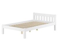 Solido letto classico bianco 120x200 in Pino massello con doghe rigide 60.38-12W