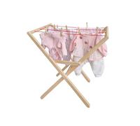 Erst-Holz Asciuga Panni Giocattolo in Solido Legno e fettuccia per i Vestiti delle Bambole 932-2332