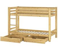 Erst-Holz Letto a Castello 90x200 in Pino divisibile con doghe rigide e Due cassettiere 60.09-09S2