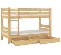 Erst-Holz Letto a Castello 90x200 per Ragazzi con doghe rigide,materassi, cassetti 60.11-09Ni70MS2