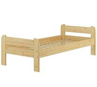 Erst-Holz Robusto Letto Semplice 90x200 in Pino massello con doghe rigide 60.39-09