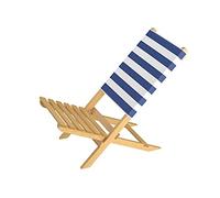 Erst-Holz Sei varianti solida seggiolina ANCHE x adulti in Faggio chiaro e tessuto bianco-blu V-10-351, attrezzatura sedia a sdraio:pezzo unico