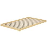 Erst-Holz Tre Varianti di futon Giapponese Una Piazza e Mezza 120x200 in Pino Laccato V-60.47K-12, Accessori:Doghe in Assi di Legno rigide incl.
