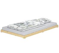Erst-Holz Tre Varianti di futon Giapponese Una Piazza e Mezza 120x200 in Pino Laccato V-60.47K-12, Accessori:Doghe in Assi di Legno rigide e Materasso