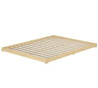 Erst-Holz Tre Varianti di Matrimoniale futon Giapponese 160x200 in Pino Laccato Trasparente V-60.47K-16, Accessori:Doghe in Assi di Legno rigide incl.
