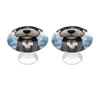 ERSTSNCK Adorabili pomelli per armadietti Schnauzer a foro singolo solido con vite semplici pomelli rotondi per armadietti da cucina per cassettiere da cucina, armadi e armadi da bagno