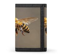 ERSTSNCK Bee Flying Portafoglio da viaggio elegante porta carte d'identità sottile di sicurezza tre volte borsa per uomini e donne