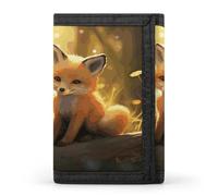 ERSTSNCK Carino Foxes portafoglio da viaggio elegante porta carte d'identità sottile sicurezza tre volte borsa per uomini e donne