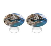 ERSTSNCK Cinque Terre - Pomelli per armadietti con paesaggio, monoforo solido, con vite, semplici pomelli rotondi per armadietti da cucina per cassettiere da cucina, armadietti e armadi da bagno