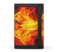 ERSTSNCK Fire Vs Ice Art Portafoglio da viaggio elegante porta carte d'identità sottile sicurezza tre volte borsa per uomini e donne