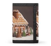 ERSTSNCK Gingerbread House, portafoglio da viaggio elegante porta carte d'identità, sottile, tre volte per uomini e donne
