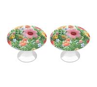ERSTSNCK Happy Flower Cabinet Knobs Single Solid Hole Cabinet Pull with Screw Simple Round Kitchen Cabinet Knobs for Kitchen Dressers Bathroom Cabinet and Armadi