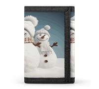 ERSTSNCK Happy Snowman Portafoglio da viaggio elegante porta carte d'identità sottile sicurezza tre volte borsa per uomini e donne