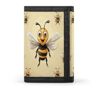 ERSTSNCK Honey Bee Portafoglio da viaggio elegante porta carte d'identità sottile di sicurezza tre volte borsa per uomini e donne