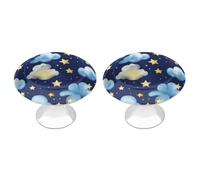 ERSTSNCK Manopole per armadietti a forma di stelle e nuvole, con foro singolo, con vite, semplici pomelli rotondi per armadietti da cucina, cassettiere, armadi da bagno e armadi