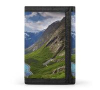 ERSTSNCK Norwegian Fjords Portafoglio da viaggio elegante porta carte d'identità sottile di sicurezza tre volte borsa per uomini e donne