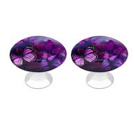 ERSTSNCK Pomelli per armadietti a forma di farfalle viola, con foro singolo, con vite, semplici pomelli rotondi per armadietti da cucina per cassettiere da cucina, armadietti da bagno e armadi