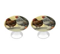 ERSTSNCK Pomelli per armadietti a forma di galline italiane, con foro solido, con vite, semplici pomelli rotondi per armadietti da cucina per cassettiere da cucina, armadietti da bagno e armadi