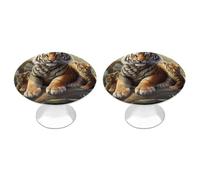 ERSTSNCK Pomelli per armadietti con animali della giungla, con foro singolo, con vite, semplici pomelli rotondi per armadietti da cucina, cassettiere, mobili da bagno e armadi
