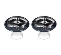 ERSTSNCK Pomelli per armadietti con motivo Raccoo, con foro singolo, con vite, semplici pomelli rotondi per armadietti da cucina per cassettiere da cucina, armadietti da bagno e armadi