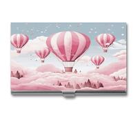 ERSTSNCK Porta biglietti da visita con mongolfiera in metallo personalizzato super leggero custodia per biglietti da visita sottile porta biglietti da visita organizer con fibbia stile chiuso per