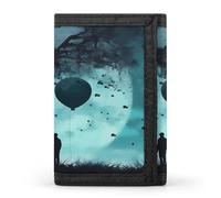 ERSTSNCK Portafoglio da viaggio con silhouette di coppia, elegante porta carte d'identità, sottile, tre volte per uomini e donne