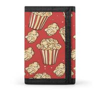 ERSTSNCK Portafoglio da viaggio con stampa popcorn elegante porta carte d'identità sottile borsa pieghevole tre volte per uomini e donne