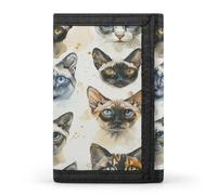 ERSTSNCK Portafoglio da viaggio con varie razze di gatti, elegante porta carte d'identità, sottile, pieghevole, per uomini e donne