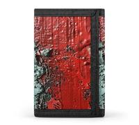 ERSTSNCK Portafoglio da viaggio dettagliato con texture di vernice, elegante porta carte d'identità, sottile borsa pieghevole a tre scomparti per uomini e donne