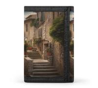 ERSTSNCK Portafoglio da viaggio italiano toscano, elegante porta carte d'identità, sottile, tre volte per uomini e donne