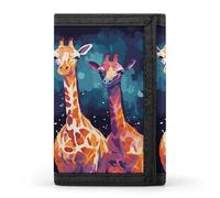 ERSTSNCK Portafoglio da viaggio per gli amanti dei fan della giraffa colorata elegante porta carte d'identità sottile tre volte borsa per uomini e donne