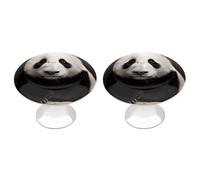ERSTSNCK Simpatici pomelli per armadietti a forma di panda in bianco e nero con foro solido con vite, semplici pomelli rotondi per armadietti da cucina per cassettiere da cucina, armadietti da bagno e