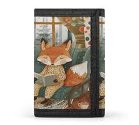 ERSTSNCK Two Foxes Are Reading Portafoglio da viaggio elegante porta carte d'identità sottile di sicurezza tre volte borsa per uomini e donne