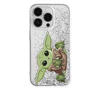 Ert Group custodia per cellulare per Apple Iphone 14 PRO originale e con licenza ufficiale Star Wars, modello Baby Yoda 014 adattato alla forma dello smartphone, con effetto glitter overflow