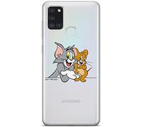 Ert Group custodia per cellulare per Samsung A21s originale e con licenza ufficiale Tom and Jerry, modello 005 adattato in modo ottimale alla forma dello smartphone, parzialmente trasparente