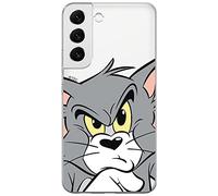Ert Group custodia per cellulare per Samsung S22 originale e con licenza ufficiale Tom and Jerry, modello Tom 001 adattato in modo ottimale alla forma dello smartphone, parzialmente trasparente
