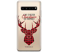 ERT GROUP Custodia per Samsung S10 5G Originale e Ufficiale Babaco Modello Invernale 008 perfettamente adattabile alla forma del telefono cellulare, parzialmente trasparente