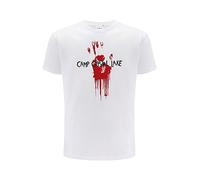 ERT GROUP Warner Bros. Friday The 13th 003, T-Shirt da Uomo a Maniche Corte, 100% Cotone, Stampa vivida su Un Lato, Size XXL, White, Design Senza Soluzione di continuità,