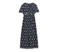 ERTGHH lyq Abito a maniche lunghe da donna, stile estivo, temperamento, alla moda, con ricamo sottile, a vita alta, a vita alta, abito lungo da donna (taglia : M)