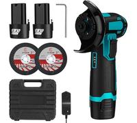Ertisa Mini Smerigliatrice Angolare, Smerigliatrice Angolare Portatile a Batteria da 12 V con 2 Batterie da 1,3Ah Dischi abrasivi da 2x75 mm 1 Chiave e Caricatore per Taglio Smerigliatura Lucidatura
